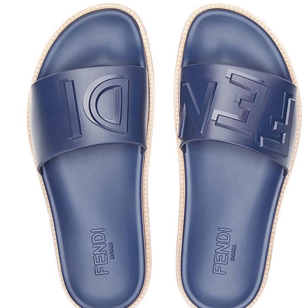 Fendi Navy Slides
